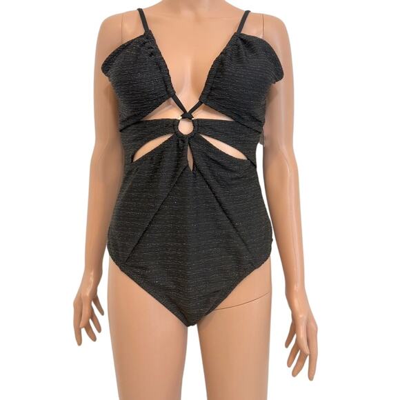 Time and Tru large cut out keyhole metallic shimmer one piece swimsuit SW 3030 - Picture 12 of 12